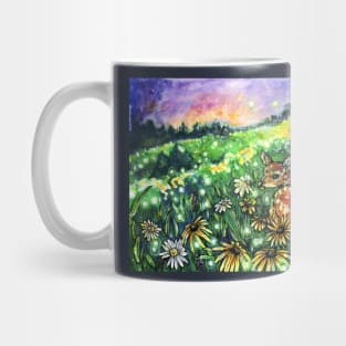 Fawn, Flowers, and Fireflies Mug